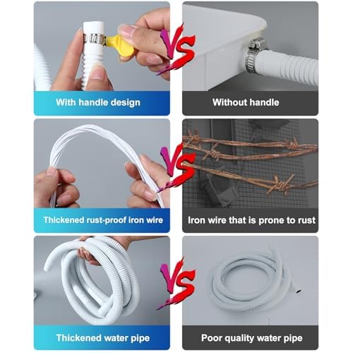 Generico Bandeja de drenaje de condensado universal AC con tubo de drenaje, kit de instalación para aire acondicionado interior y exterior