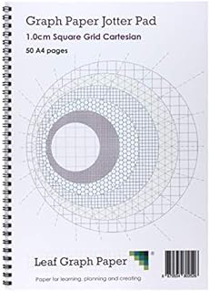 A4 Graph Paper 10mm 1cm Squared - Jotter Pad 50 Pages - Grey Grid Board Backed