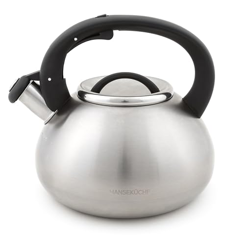 Hanseküche Wasserkessel, 2,3 L, für Induktion und Gas, Edelstahl und Kunststoff, Edles Design,...