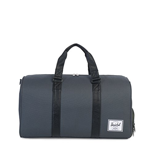 Image of Herschel Supply Co. Novel Duffle Bag, Dark Shadow /Black Synthetic Leather
