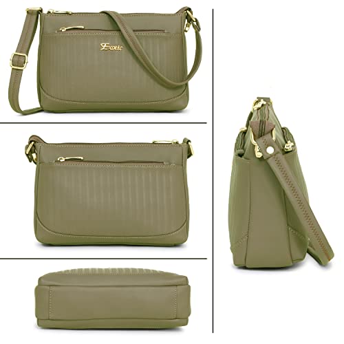 Image of EXOTIC Women's Studded Dual Tone Sling Bag -Green