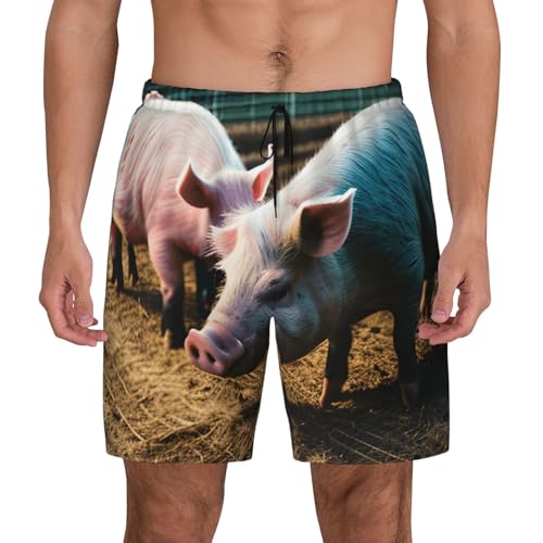 Short de bain homme imprimé cochons ferme maillot de plage été confortable