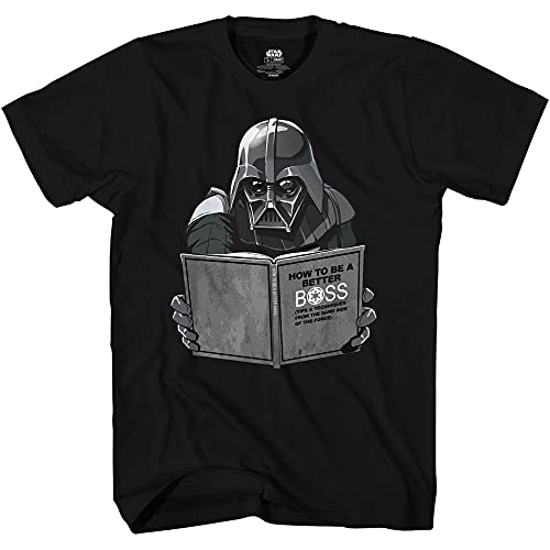 STAR WARS Darth Vader Dark Side Improving Vader Adult Men's T-Shirt (Premium Raven Black, X-Large)