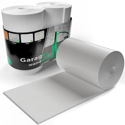 BigDean 2 Rollen Garagen Wandschutz selbstklebend 200x20x0,5cm – extra Dicker Türkantenschutz Auto zuschneidbar Weiß