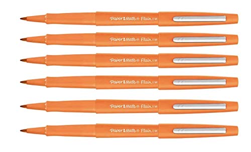 Paper Mate Flair Felt Tip Pens, Medium Point, Orange, 24-Count