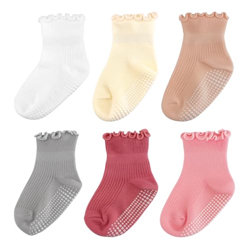 6 Pairs Toddler Ruffle Socks for Girls - image 1