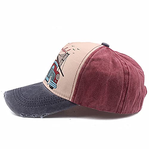 Elwow Men's Distressed Front Cotton Vintage Baseball Trucker Cap Sun Hat3