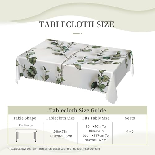 Nappe rectangulaire blanche imprimée verdure 137x183cm avec dentelle - 6