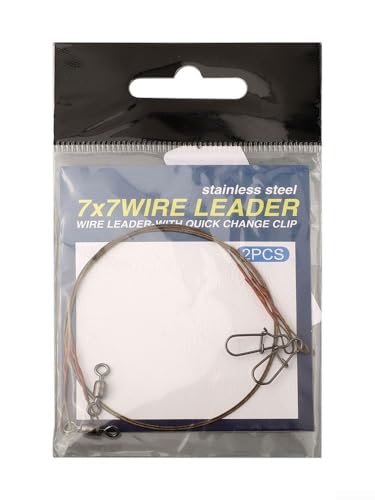 Set de 2 líderes de línea de pesca de acero inoxidable miniatura 4