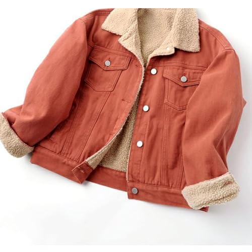 Womens Winter Warm Jean Jacket Stand Collar Wool Liner Sherpa Denim Coats Fleece Lined Denim Trucker Jacket Outerwear3