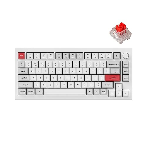 Keychron Q1 Pro Wireless Custom Mechanical Keyboard, QMK/VIA Programmable Full Aluminum 75% Layout Bluetooth/Wired RGB with Hot-swappable Keychron K Pro Red Switch Compatible with Mac Windows Linux
