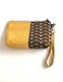 South African Shweshwe Fabric Wristlets for Women, Yellow Wristlet Purses for Women, Handmade Yellow Wristlet for Women