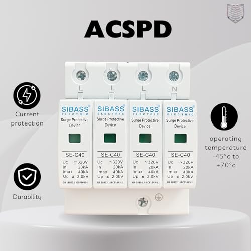 Image of AC /DC Surge Protection Device (SPD) 320V / 600V / 1000V - Single & Three Phase, 2 Pole / 3 Pole / 4 Pole - Sibass or Phoenix Contact (AC SPD, Sibass-320V-4P)
