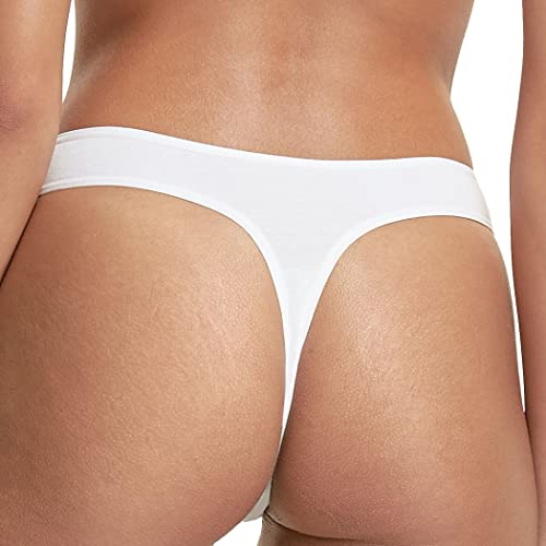 Champion Women's Heritage Panties, Stretch Cotton Thong Underwear, Moisture-Wicking, White, X-Large #TOP2