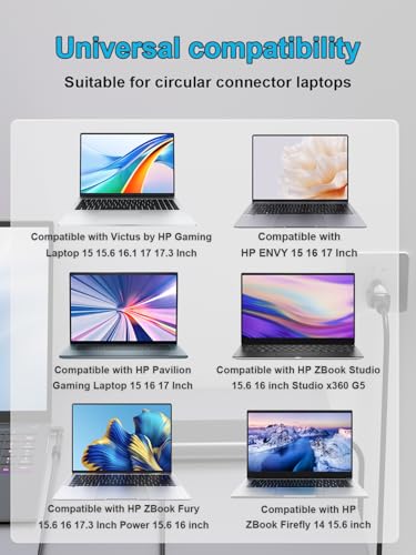 HSXIRQA 200W AC Adapter Compatible with HP Omen/Victus/Envy Pavilion 15 16 17 inch, ZBook Fury/Studio x360 G3 G4 G5 G6 G7 G8 G9 G10 G11 more,Firefly/Create G8 G7 Laptop Power Adapter - Image 2