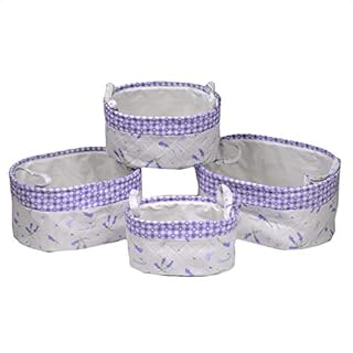 Vacchetti 2315560000 Lot de 4 paniers en Tissu, Lavande, Taille Moyenne