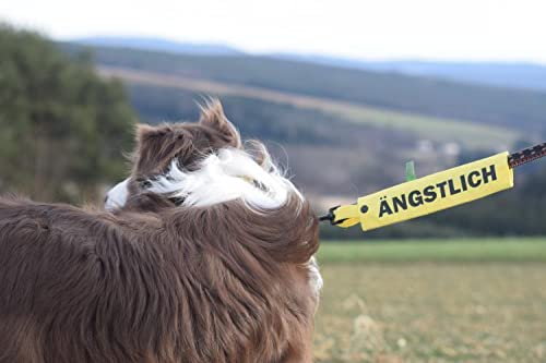 Lustige Hundeleine Ärmel 'Ängstlich, Keine Kinder' – Rote Wickelhülle Für Hunde- & Katzenleinen, 22 X 6 Cm