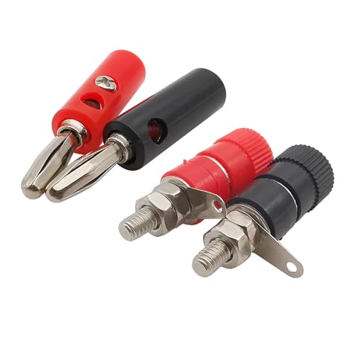 Prise Banane 4mm nickelée pour connecteur de test rouge et noir sur panneau