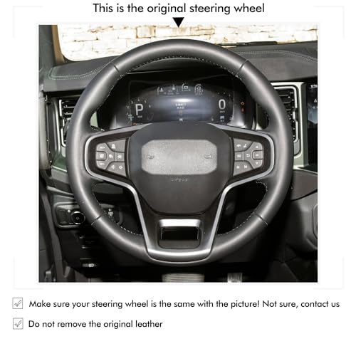 MEWANT Steering Wheel Cover Compatible with Ford Bronco 2021-2024 Geniune Leather by MEWANT - Image 2