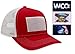 Winking Clam Outfitters Fishing Hats for Men Red Fishing Trucker Hat - with Changeable Patriotic Patches - Florida Peacock Bass, Florida Snook, WCO Logo