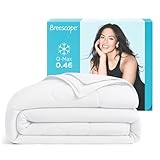 Breescape Cooling Comforter Queen Size - BlendTek™ Q-Max>0.46 Tech, Breathable Blanket for Hot Sleepers & Night Sweats Relief, Premium Lightweight Summer Bedding, 96x96 Inches, Snow White