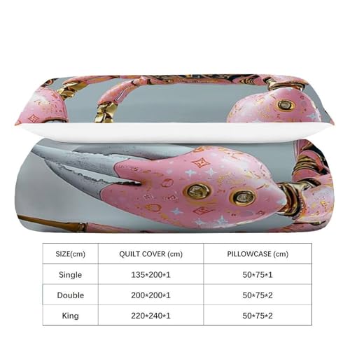 Housse de couette animaux imprimé 3D texture douce microfibre - 4
