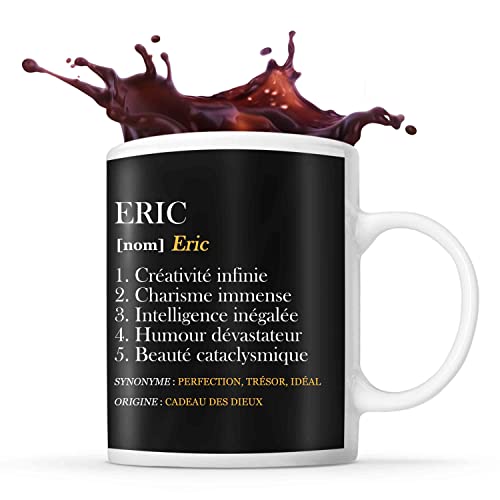Planetee Tasse Prénom Eric Définition Perfection | Mug Prénom Humour Idéal pour Cadeau Original et Drôle