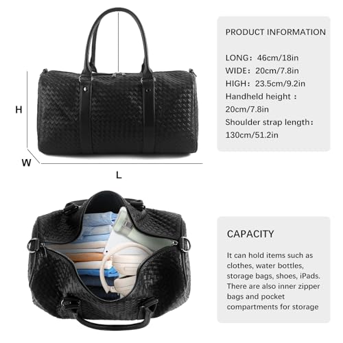 Weekender Woven Leather Duffle Bag