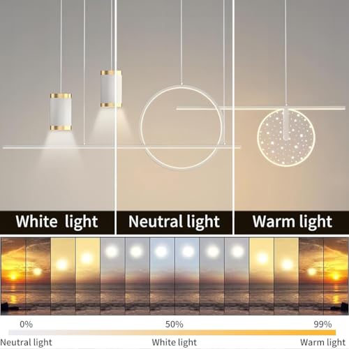 Luminaire suspendu LED table à manger moderne blanche 41W avec télécommande - 6