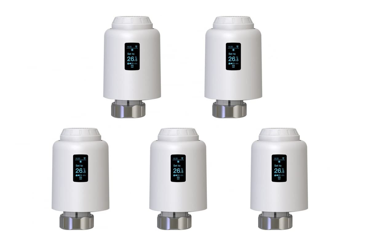 RANRAO 5PCS Smart Termostatico Radiatore Valvola Programmabile Temperatura Regolatore Voce