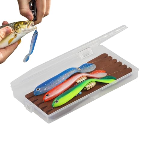 Raxove Señuelos de pesca suaves, señuelos de pesca realistas | Juego de señuelos suaves de agua dulce de agua salada | cola de pala suave creativo y realista señuelos de pesca Kit de señuelos falsos
