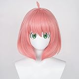 Anya Cosplay Wig Forger Anime Pink Short Hair for Halloween Prop