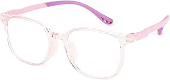 Kids Blue Light Blocking Glasses for Girls and Boys, Anti-Blue Light Computer Glasses, Fake UV400 Glasses