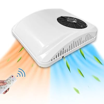 Aspligo DC 24V Air Conditioner Electric Parking Rooftop RV Air Conditioner A/C Unit Heating and Cooling 10000BTU Fit Truck Motorhome Trailer, Scroll Compressor (24V Heating & Cooling)