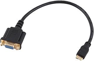 2PC 1080P Mini HDMI Male to DB15 VGA 15Pin Female Video AV Adapter Cable HDTV PC 1FT