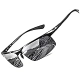 Duco Men's Sports Polarized Driving Carbon Fiber Sunglasses for Men UV400 Protection DC8277 (Black...