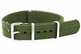 16mm [ Solid Olive ] Nylon Nato Band Military Watch Strap G10