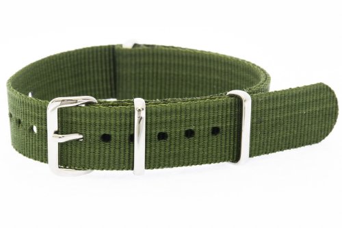 16mm [ Solid Olive ] Nylon NATO Band Military Watch Strap G10