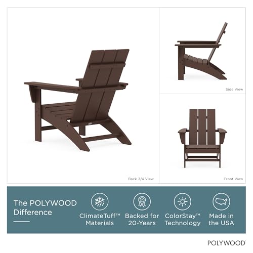 Image of POLYWOOD AD420MA Modern Adirondack Chair, Mahogany