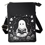 Xpyiqun Spooky Crossbody Bag Halloween Gifts Small Phone Purse Womens Mini Handbags Messenger Bag Cross Body Wallet Pouch Cute Stuff Sack Carrier Clutch Bags, Ghost Print
