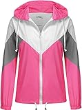 Women's Rain Coat Rain Jacket Lightweight Waterproof Coat Contrast Color Hooded Coat outerdoor Softs