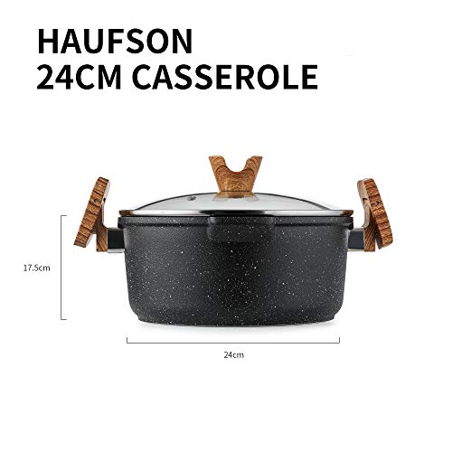 Haufson Asteroid Casserole + | Works with All Major Hobs | Naturally Non-Stick | Professional Kitchenware for The Home | Non-Stick Induction Pan (Asteroid Casserole +) 3 Gallery Image