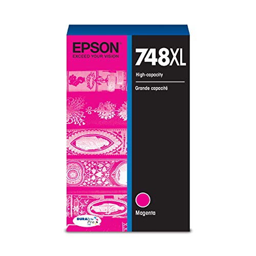EPSON 748 DURABrite Pro Ink High Capacity Magenta Cartridge (T748XL320) Works with WorkForce WF-6530, WF-6590, WF-8590, WF-6090, WF-8090