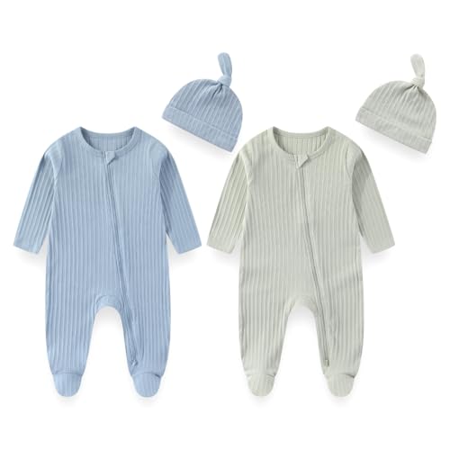 JELYLOVE Unisex Baby Boy Girl Footies Sets Cotton Long Sleeve Infant Rompers 0-12Months Babies' Outfits, Multicolor 1, 9-12 Months