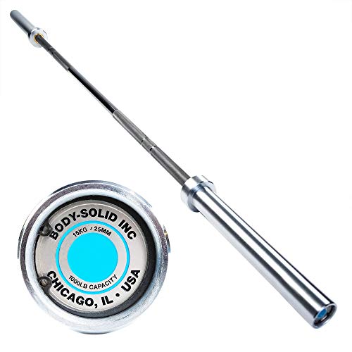 Body-Solid (OB79EXT) Women's Extreme Olympic Bar – 6.6ft, 33lb Barbell Straight Bar for Weight Lifting, Strength Training, and Barra Olimpica Workouts, 1000lbs Weights Plate Capacity