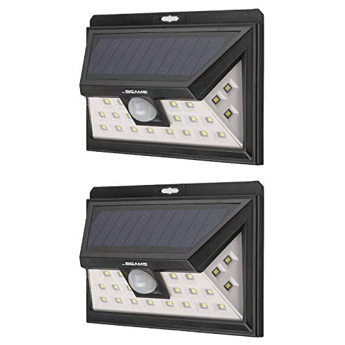 Lowest Price Mr Beams Solar Wedge Plus 24 LED Security Outdoor Motion Sensor Wall Light, 2 pack, Black, 2 Count