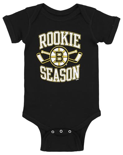 Outerstuff NHL Boston Bruins Infant Short Sleeve Rookie Season Creeper Bodysuit, 6-9M Black