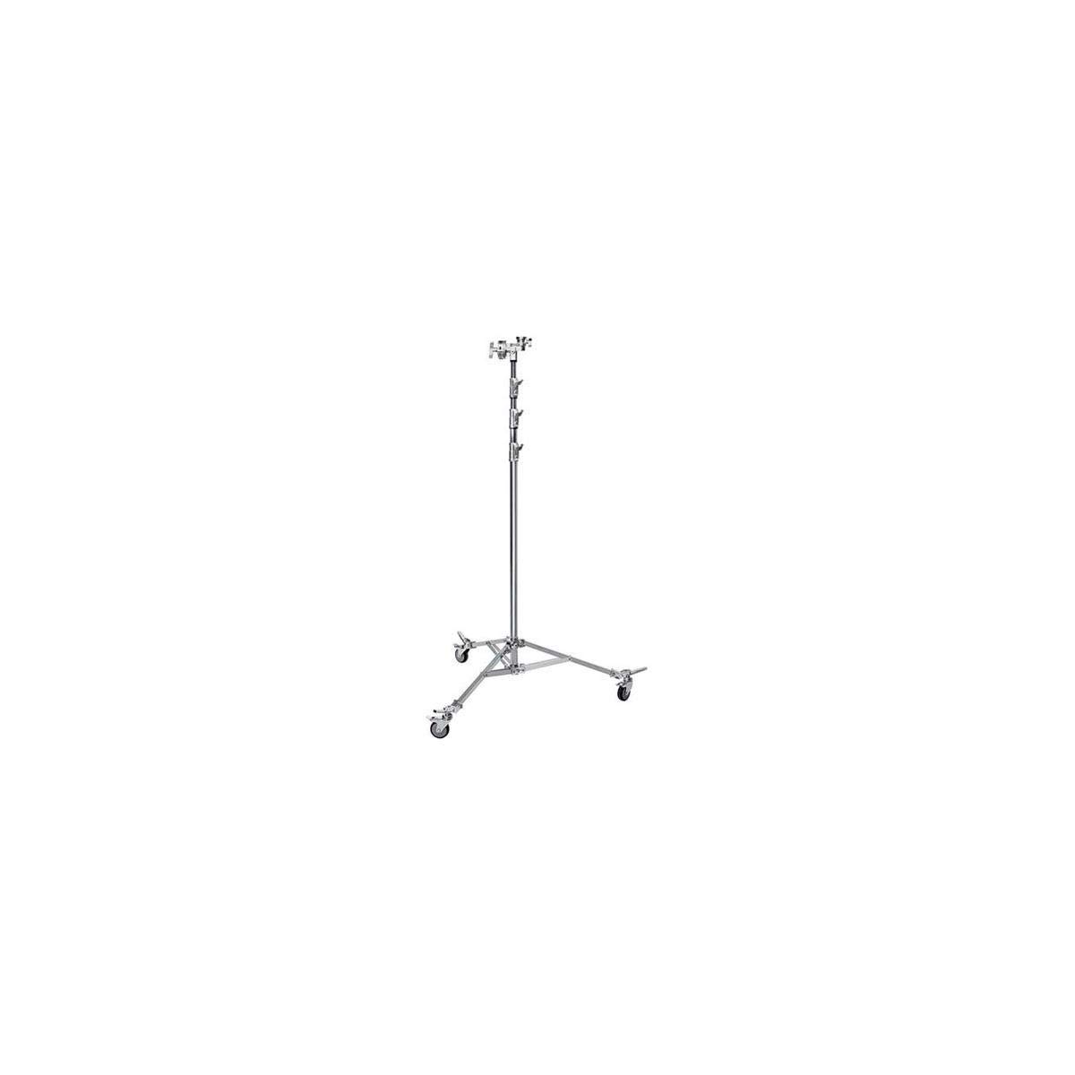Avenger 19' Overhead Stand 58 with Grip Head / Braked Wheels, 4 Sections, 3 Risers, Chrome Steel