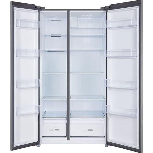 HYE American Fridge Freezer - Side By Side American Style Fridge Freezer, No Frost, 92cm Width, 505L Freestanding Design, Low Noise (37dB), Sleek Inox Finish, Ideal For Large Families - RF01AM505DS07 - Image 6