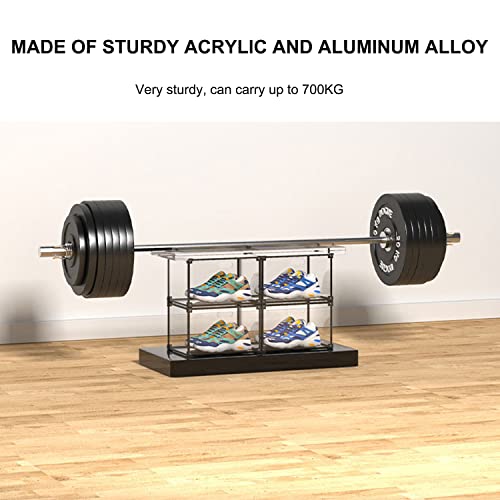 Kokoin Magnetic Side Open Transparent Plastic Storage Shoe Box Clear Shoe Display Case Sneaker Shoe Storage Box Display Box Shoe Container Clear Closet Shelf Shoe Organizer (Black 16Pc) #TOP2